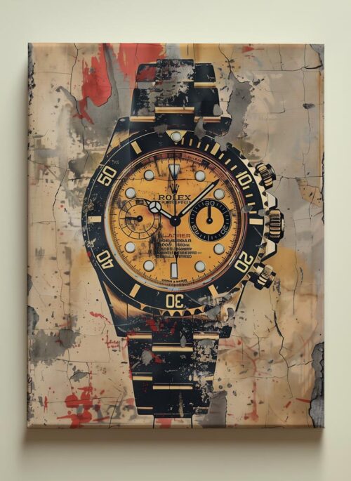 Rolex en Jaune et Abstrait