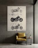 Esquisse Technique de Moto Vintage