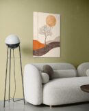 Art mural japonais nuances d'orange - 1