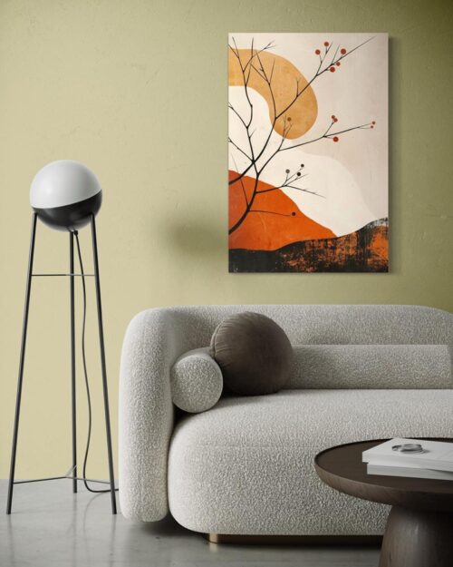 Art mural japonais nuances d’orange – 1